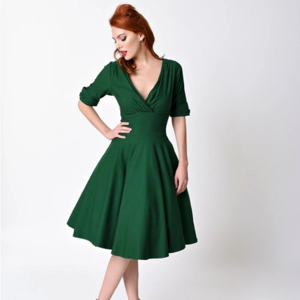 NWT Unique Vintage 1950s Delores Swing Dress sz xs